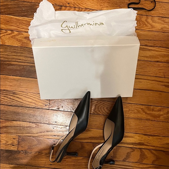 Anthropologie Guilhermina Black Slingback Heels - Picture 4 of 4